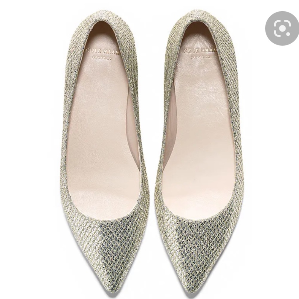 Cole Haan Tartine Skimmer Flats in Gold/Silver Glitter